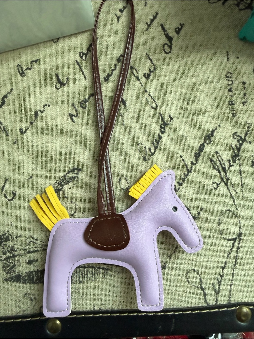 Lavender Pony Bag Charm with Yellow Mane